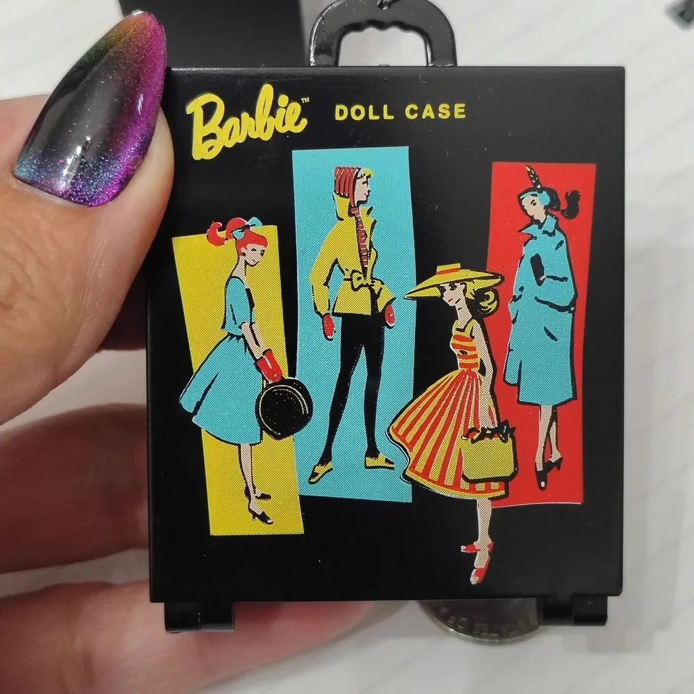 VTG Hallmark 1999 Barbie Doll Case & 2003 Barbie Shopping For Shoes Miniature...